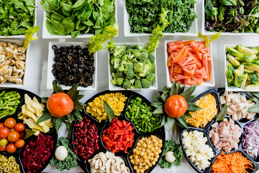 Mediterranean fresh anti-inflammatory food on a table